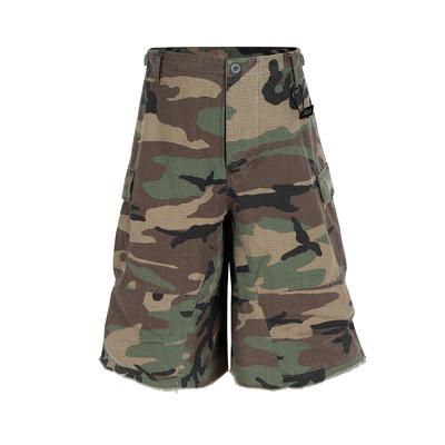 Shorts Cargo Camouflage BeatStreet Courts pour Homme Jambe Large Patchwork Amples d'Été Pantalon Surdimensionné Lâche Au-dessus du Genou