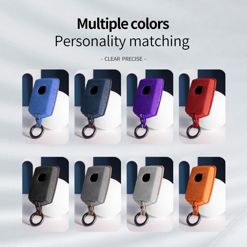 Interior Mouldings Alcantara For Volvo S90 S60 XC60 XC40 V60 V90 Car Key Case Holder Cover Shell Suede Keychain Remote Protector