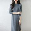 Women Sweater Dress 100% Wool TIDENOVEL O-neck Knit Long Pullover Winter Jumpers Wool Long Dress Female