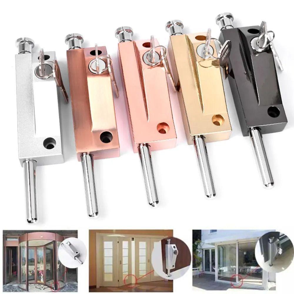 Aluminum Zinc Zinc Alloy Automatic Revolving Doors Framed Spring Revolving Door Bolt Lock  Bathroom