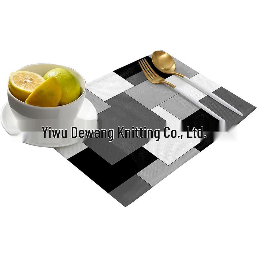 Modern Art Marble Geometric Linen Placemat - Kitchen Table Decor