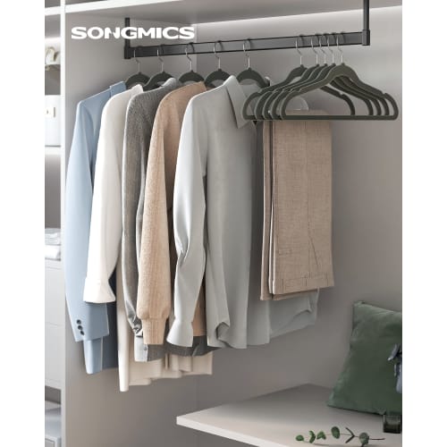 SONGMICS 50-Piece Set of 50 Anti-Slip Clothes Hangers with Shoulder Notches for Clothes Storage, Suit Hangers for Jackets, T-Shirts, Pants, and Trouse