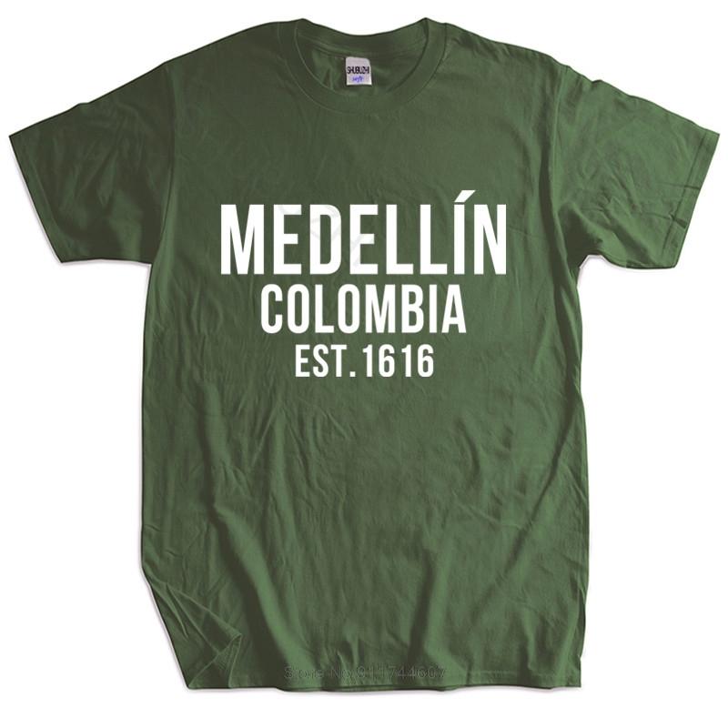 ZheXiong TEE heren merk t-shirt zomer katoenen t-shirt grappige print t-shirts Narcos Medellin Est 1616 Pablo Escobar Europese maat L