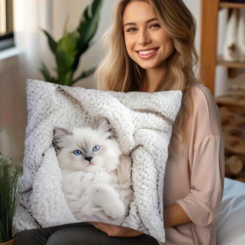 1 Packung, stilvolles Design Kissenbezug aus kurzem Plüsch