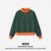 RS Womens 350G Fleece Color Block Mock Neck Sweatshirt Warm Fall American Style Casual Top