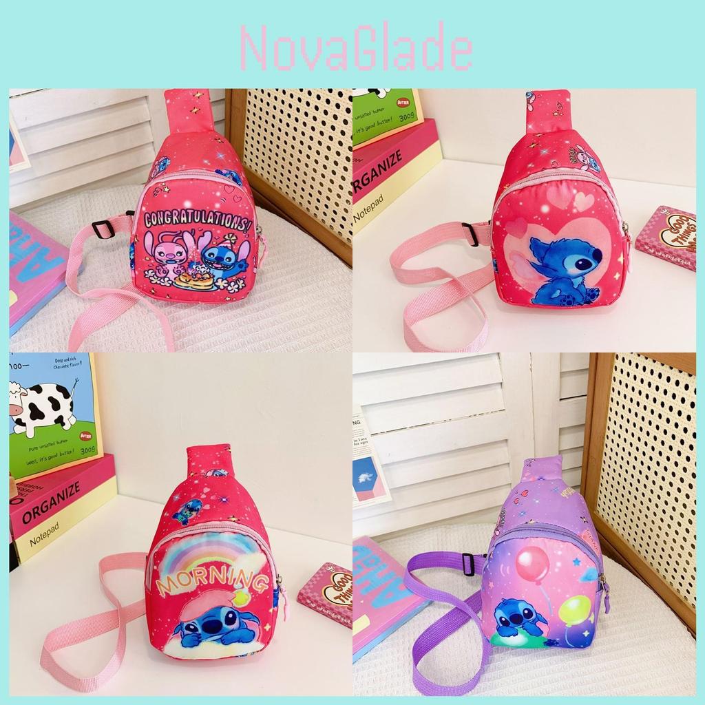 Adorable Stitch Cartoon Print Chest Bag Perfect For Kids Lightweight And Stylish Design