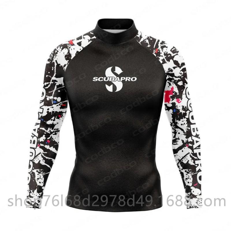 

SCUBA Surfing Suit Outdoor Sunblock Snorkeling Swimsuit Long-sleeved Split Top Quick-drying Jellyfish Men s Diving L