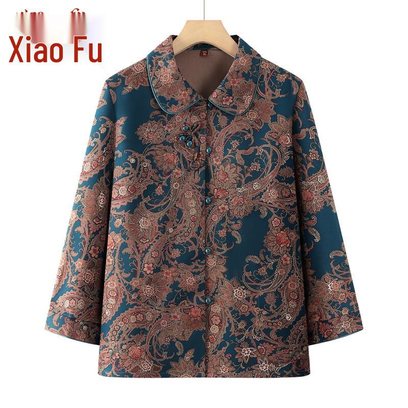 

Elderly Women s Floral Spring/Autumn Jacket 5XL