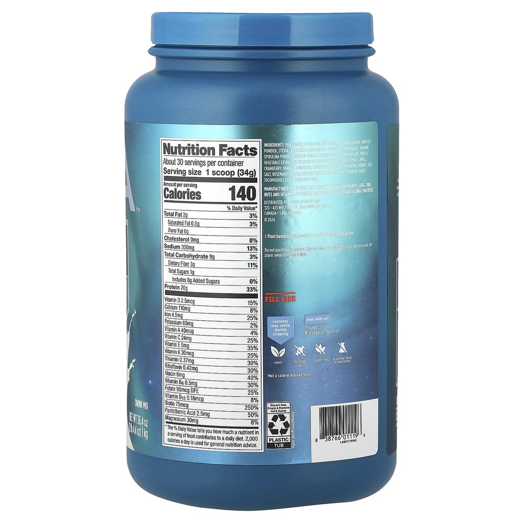 Vega Pflanzlicher Essential Shake, Vanille, 2 lb 4,4 oz (1 kg)