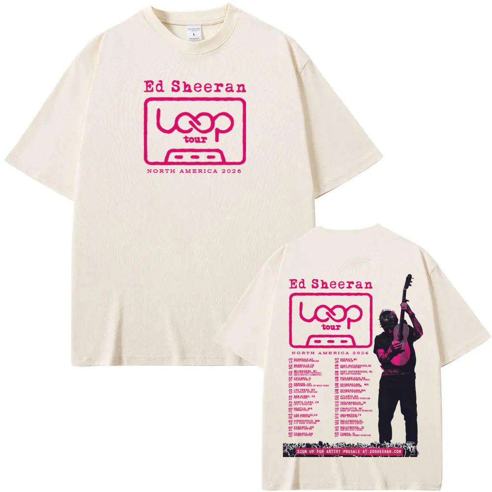 Ed Sheeran 2026 LOOP Tour T-Shirt im neuen Stil Sommer Sänger gleicher Stil T-Shirt Hohe Qualität 100% Baumwolle Camisetas
