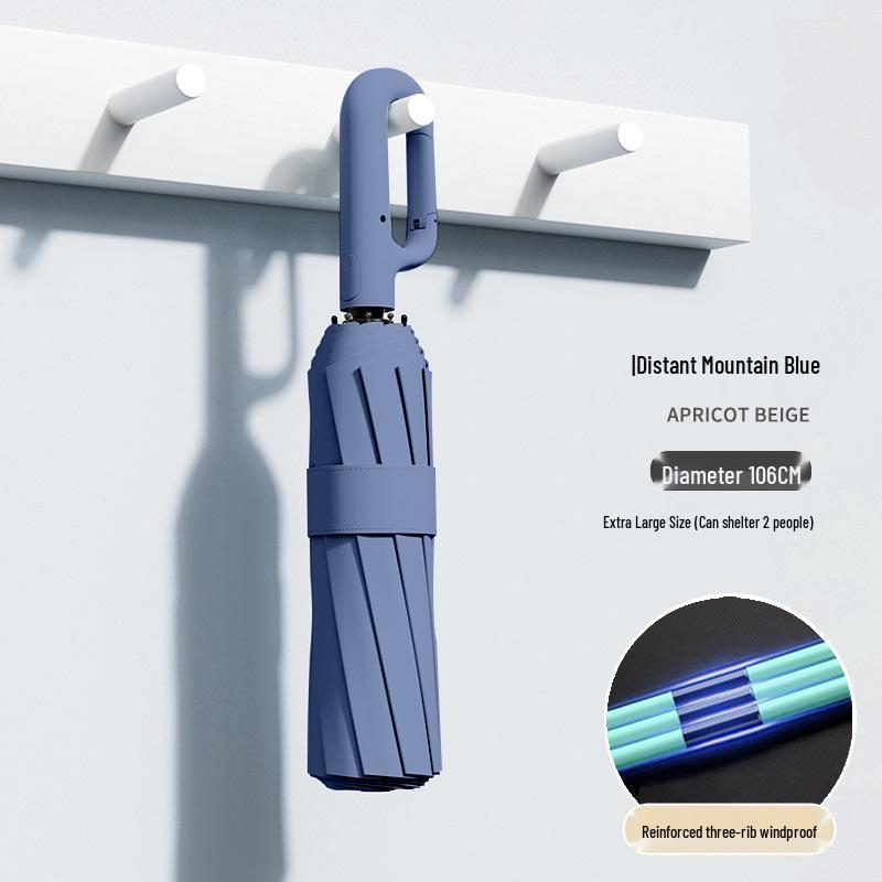 Automatic Buckle Women’s Umbrella: Windproof, Reinforced, Sun & Rain UV Protection