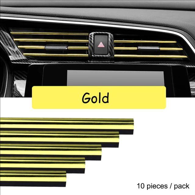 10 PCS Car Air Conditioner Outlet Decorative Soft Strip Accessories Auto Interior Grille Decorative Strip Universal U-shaped