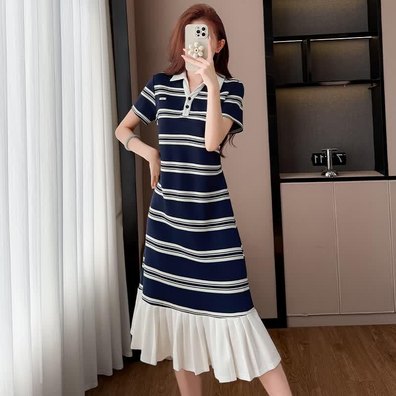 La Chapelle 2026 Summer Striped Slimming Elegant Dress