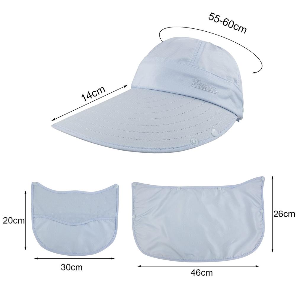 Gardening UV Full Sun Ponytail Wide Work Summer Light Blue [Mukeyo] Hat, Protection, Protection, Hat, Foldable, Hat, Brim, Hat, Visor, Hat, Women's,
