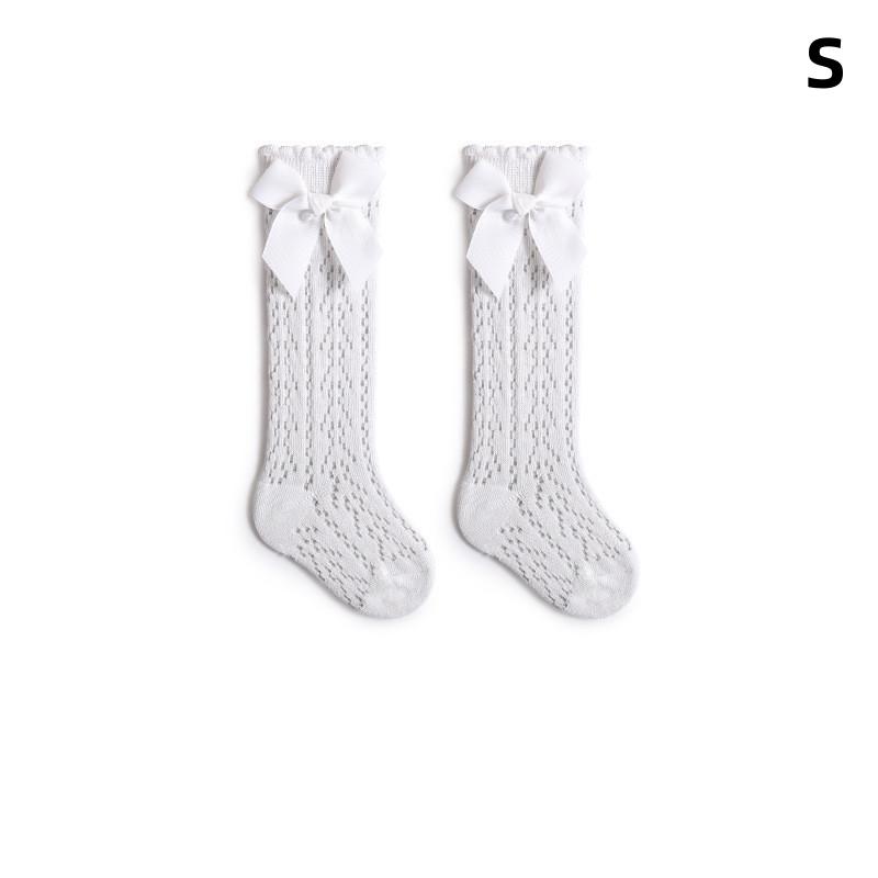 

Носки для девочки летние тонкие сетчатые дышащие высокие противомоскитные носки для малышей 0-3 лет s белый