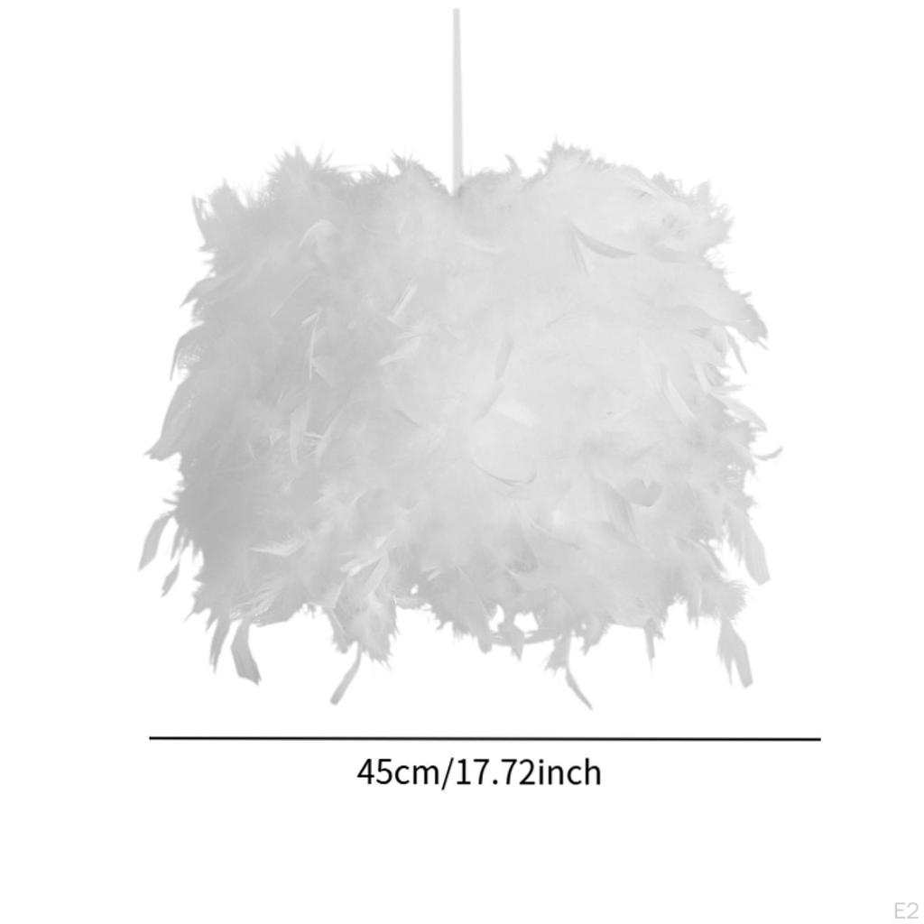 Feather Lamp Shade Desk Cover for Table Loft Party Living Room