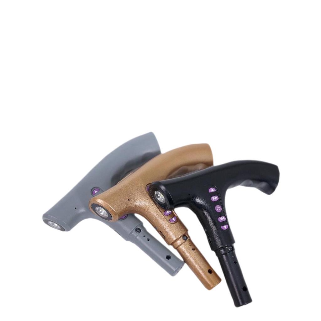 Smart Multifunctional Cane Handle: Bluetooth MP3, Radio, Alarm, Flashlight - Senior Safety Accessory