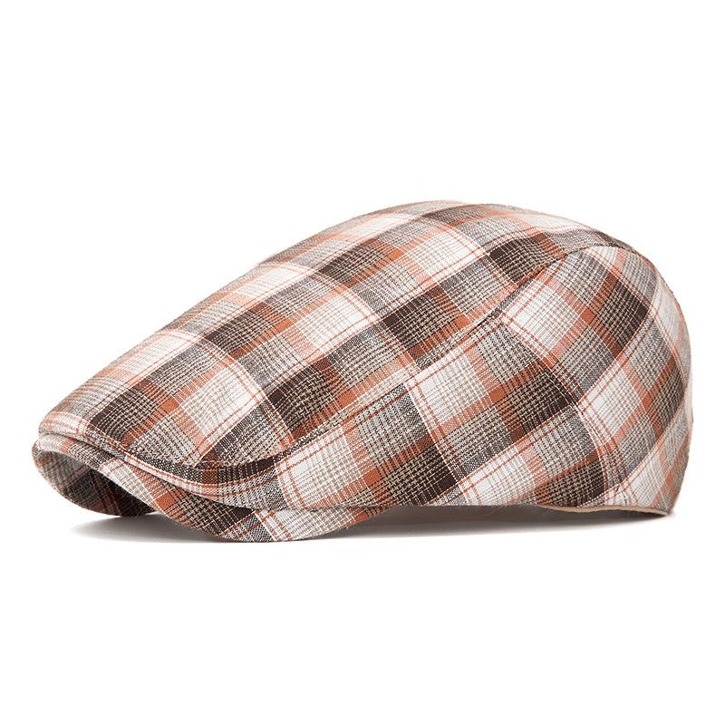 Plaid Beret: Spring-Summer Casual Unisex Flat Cap - British Fashion Newsboy Duckbill Hat Adjustable
