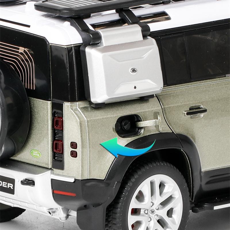 1/18 Range Rover Defender SUV Alloy Car Model Diecast Metal Toy Off-road Vehicles Car Model Sound and Light Simulation Gift
