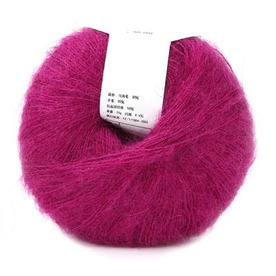 Popolare Morbido Mohair Pashm Maglia Angora Filato di Lana Lunga Caldo (rosso scuro)