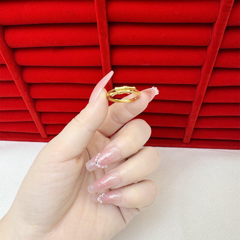 Exquisite Sand Gold Open Ring for Women: High-End Niche Design, Light Luxury Style, Long-Lasting Color, Imitation Gold.