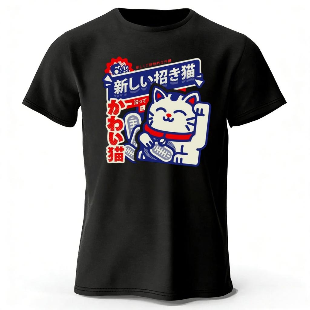 Summer New Kawaii Anime Printed 100 Cotton Tshirt Soft and Breathable Round Neck Short Sleeve Tshirt Neutral Harajuku Style