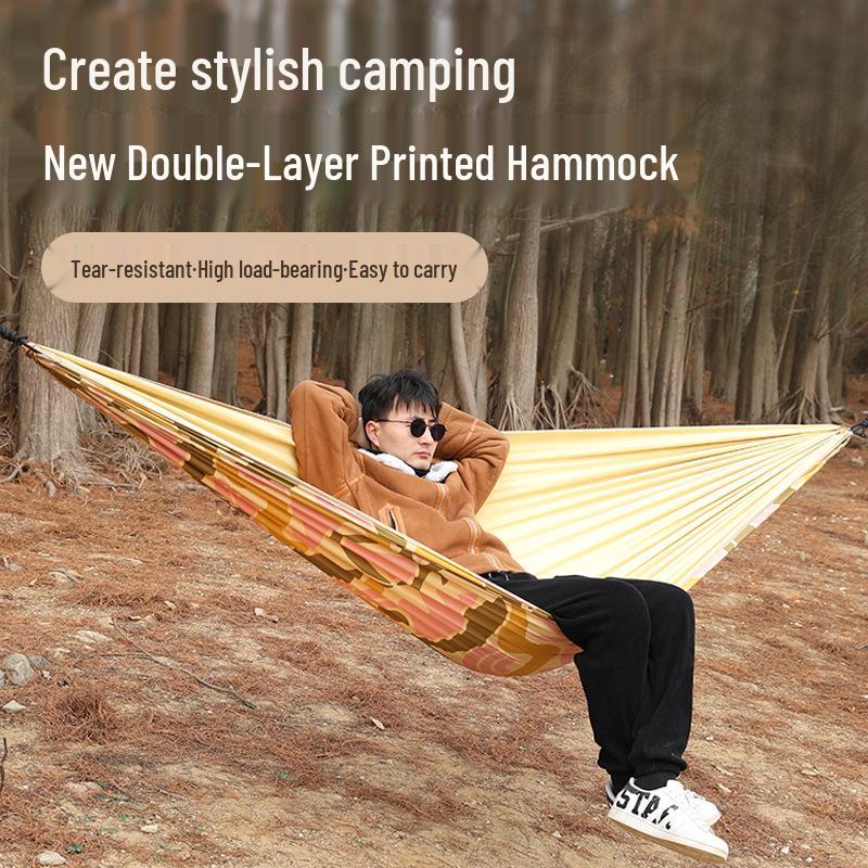 Anti-Rollover Double Camping Hammock: Thick, Durable, High Load Capacity for Two
