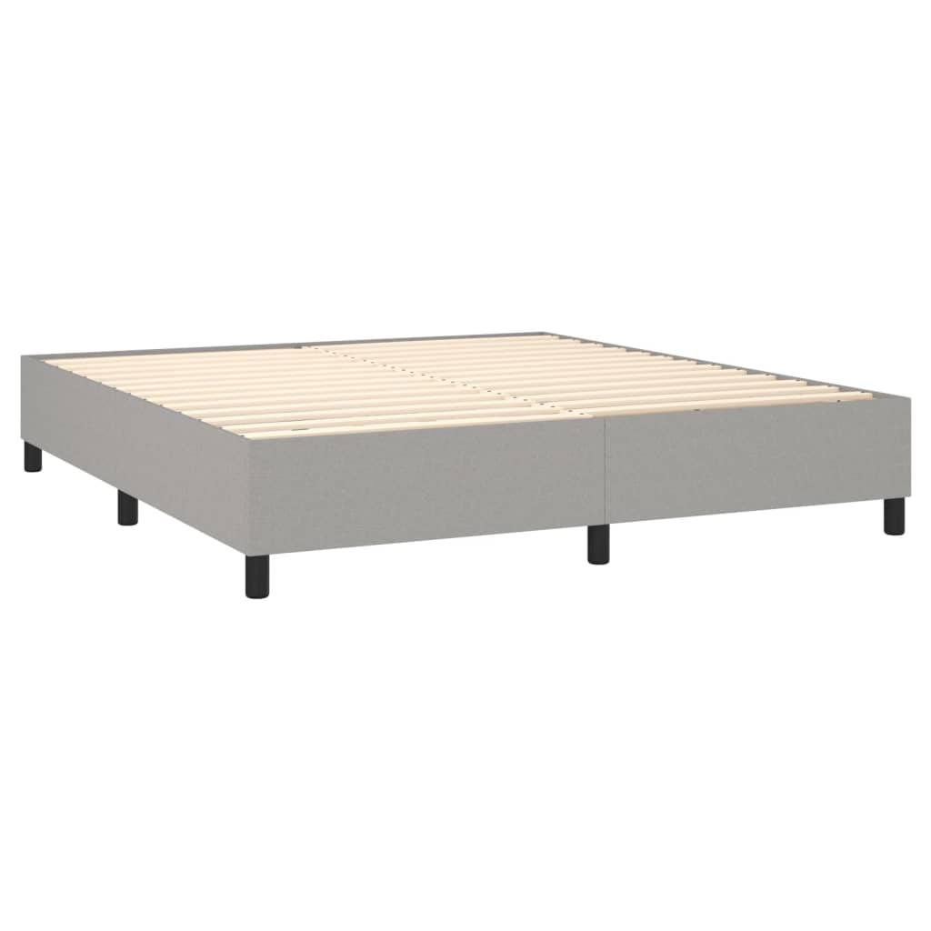 Box Spring Bed with Mattress Light Grey 180 x 200 cm Fabric