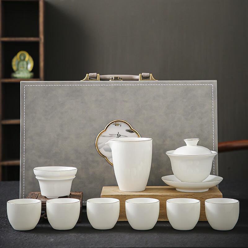 Handun Suet Jade White Porcelain Kung Fu Tea Set