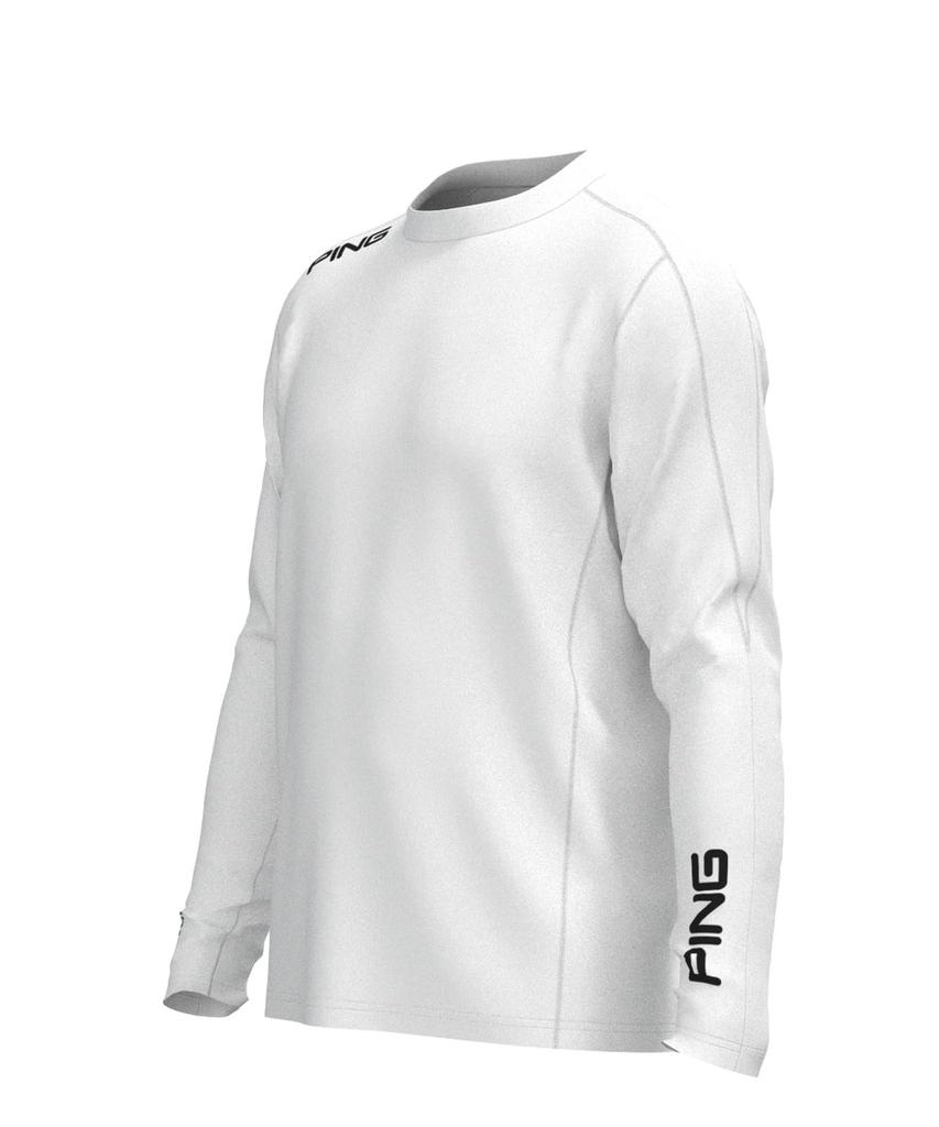 Ping Apparel Men's Long Sleeve Crew Neck Shirt [AddElm Series] (ADD.03 Technology) / Golf Undershirt / 621-3266803 030_White, Size S