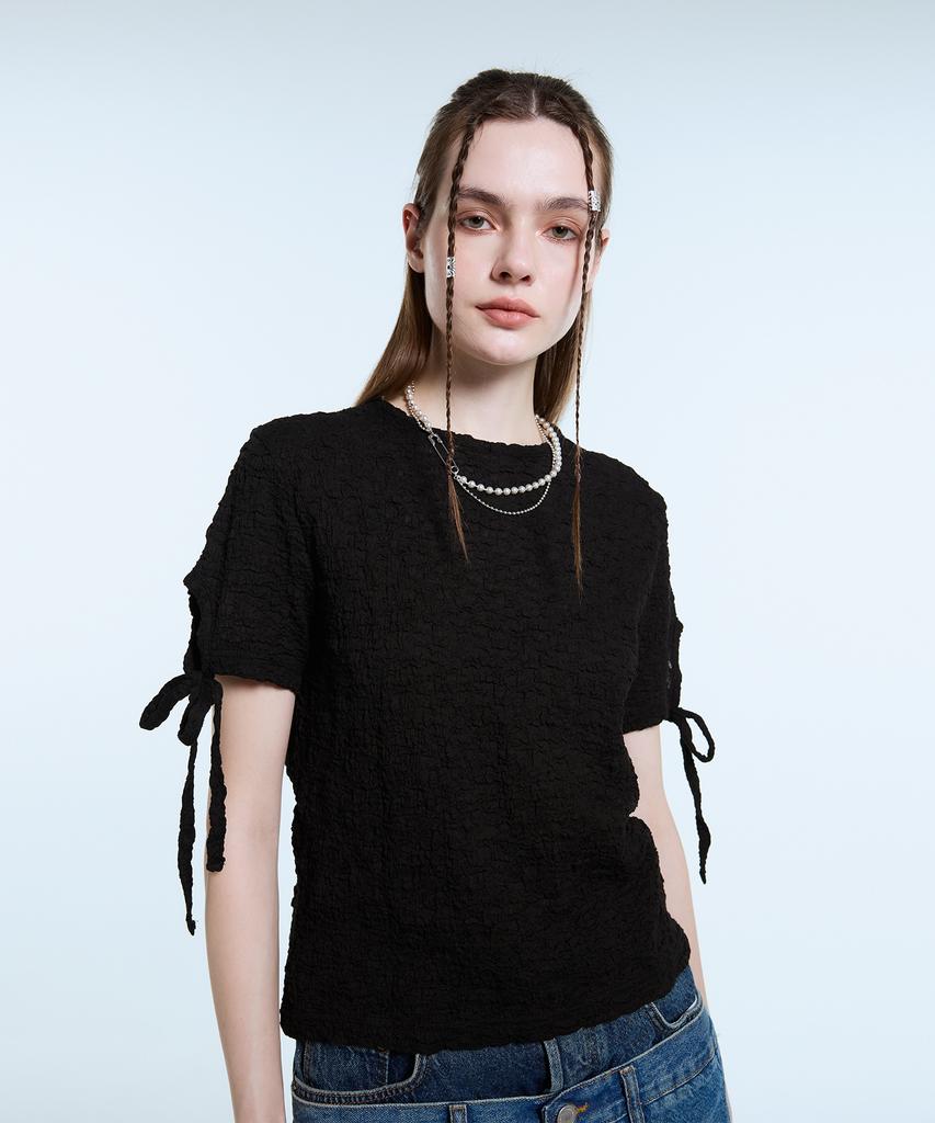 LARTIGENT L11 Shirring T-Shirt(Black)