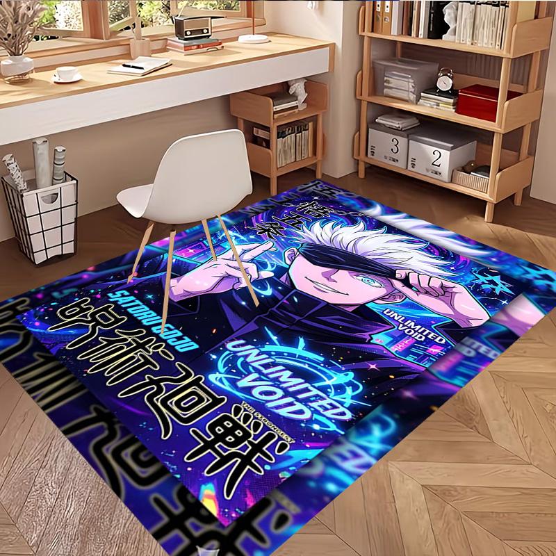 Jujutsu Kaisen Print Rug, Washable Floor Carpet, For Entryway Dorm Laundry Room Office Study, Home Decor Birthday Christmas Gift