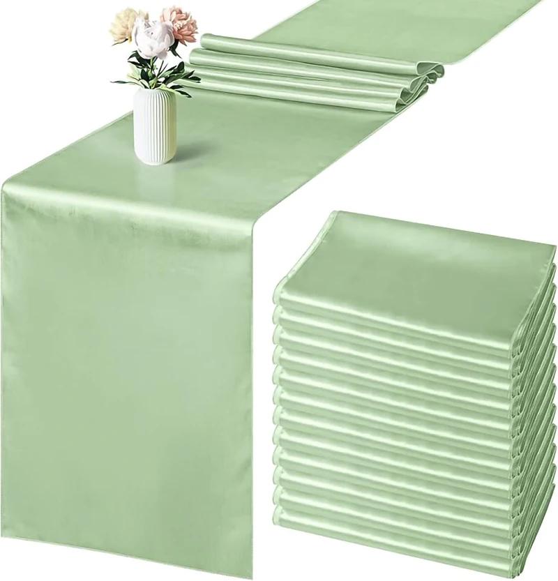 2-10PCS Satin Table Runner 30x275cm For Wedding Party Events Decoration Birthday Parties Banquets Decor Graduations Engagements