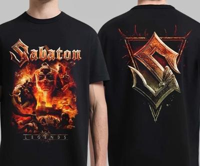 Sabaton Legends Couverture S Logo Bouclier T-shirt Unisexe Double Face T-shirt Unisexe
