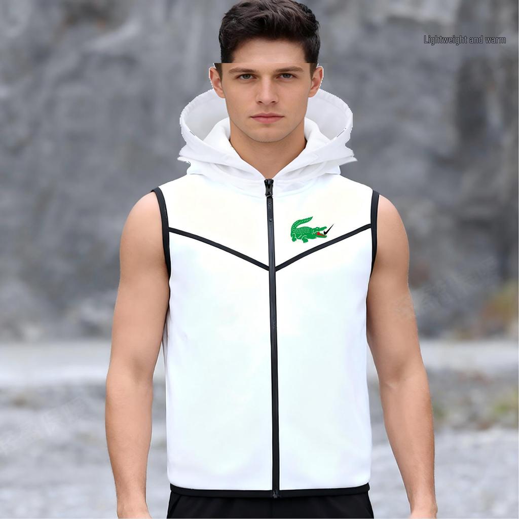 Spring-Autumn Men's Track & Field Hoodie with Chest Stripe and Zipper