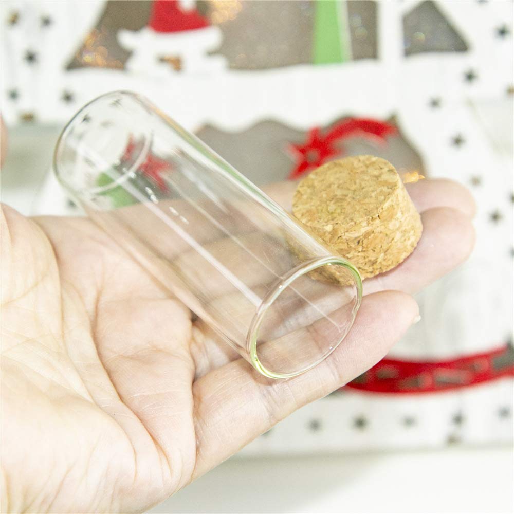 [None] 12 Clear Glass Test Tubes with Cork Stoppers, Storage Bottles, Decorative Bottles, Laboratory Bottles - 25ml - 27x70mm