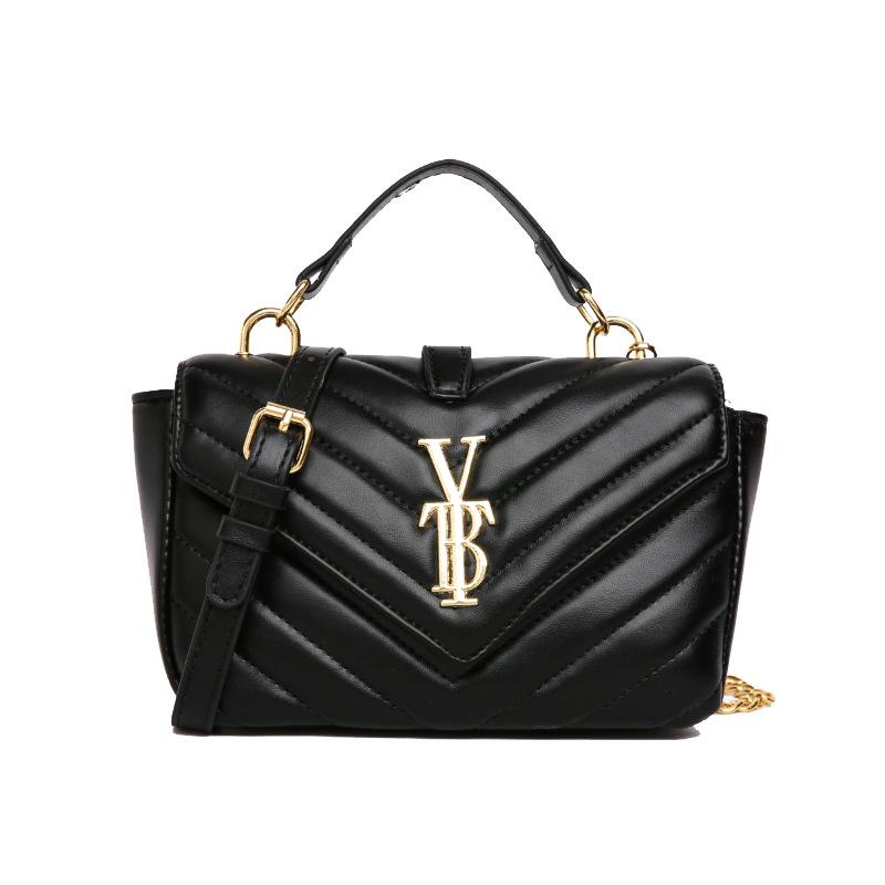 

2025 Осень/Зима Корейский Стиль Цепочка Кроссбоди Вышитая Сумка – Маленький Квадратный Дизайн чёрный