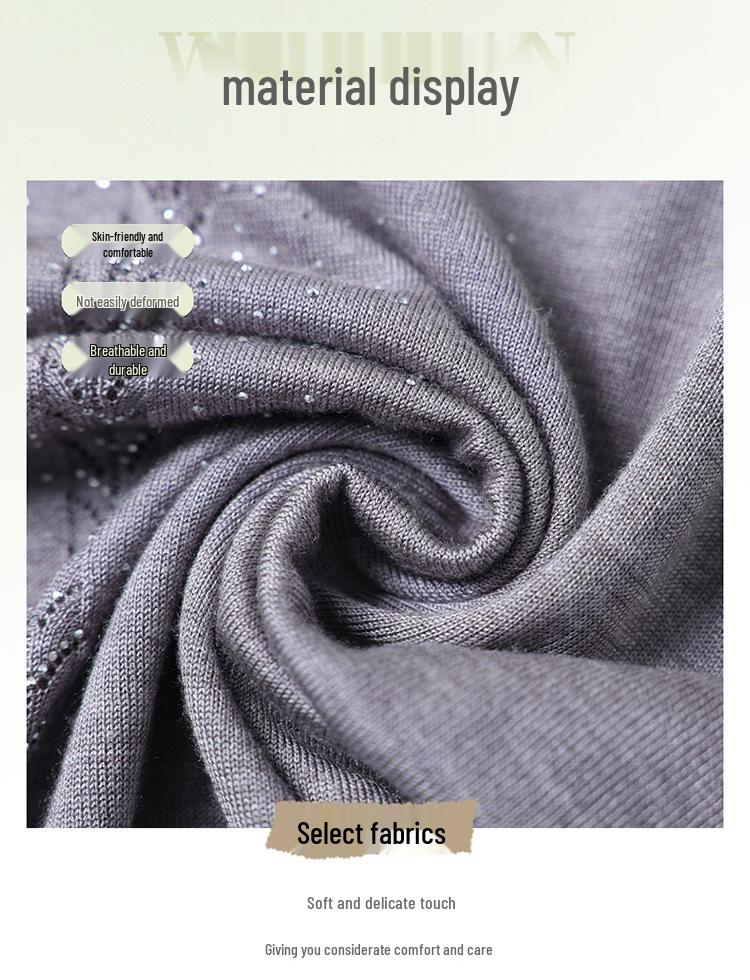 Noble Mother’s Knitted Two-Piece Set: Stylish Loose Sweater for Middle-Aged Women, Spring & Autumn Wear.