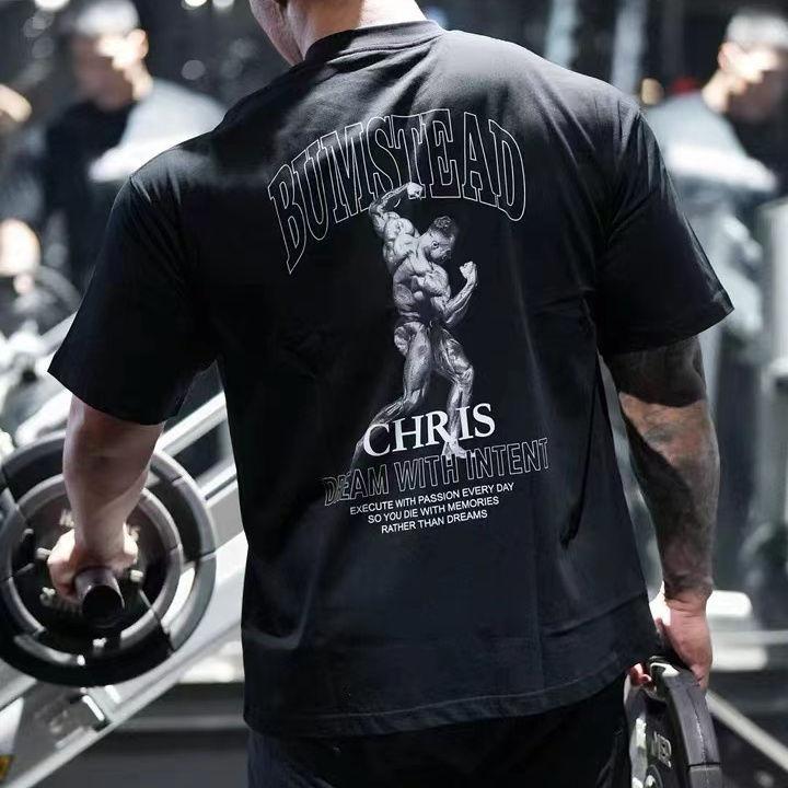 

Мужские спортивные футболки с коротким рукавом и короткими рукавами для фитнеса, свободные футболки большого размера, топы большого размера XXXL чёрный