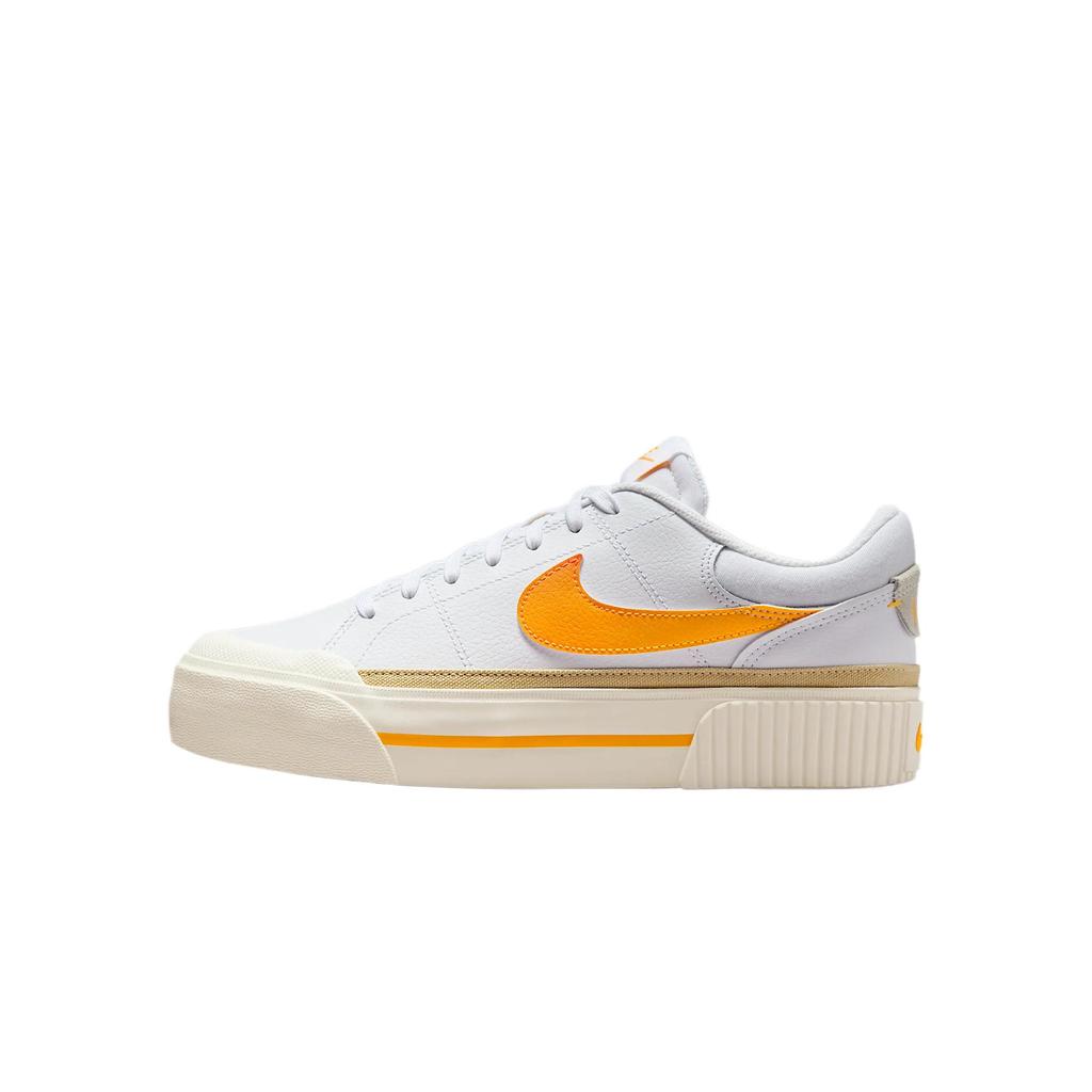 Nike Court Legacy Lift Comfortable Fashion Casual Versatile Low-Top Sneakers Women Sneakers White Orange DM7590-109