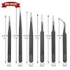 6pcs Anti-Static Stainless Steel Tweezers Precision Maintenance Industrial Repair Tool Watchmaker Curved Model Making Hand Tool