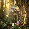 Natürlicher 7-Chakra Lebensbaum Edelstein Heilung Rohe Kristallsteine Wand Fenster Auto Hängendes Ornament für Yoga