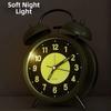 Metal Construction Vintage Silent Alarm Clock Round Pointers Luminous Alarm Clock  Student Use