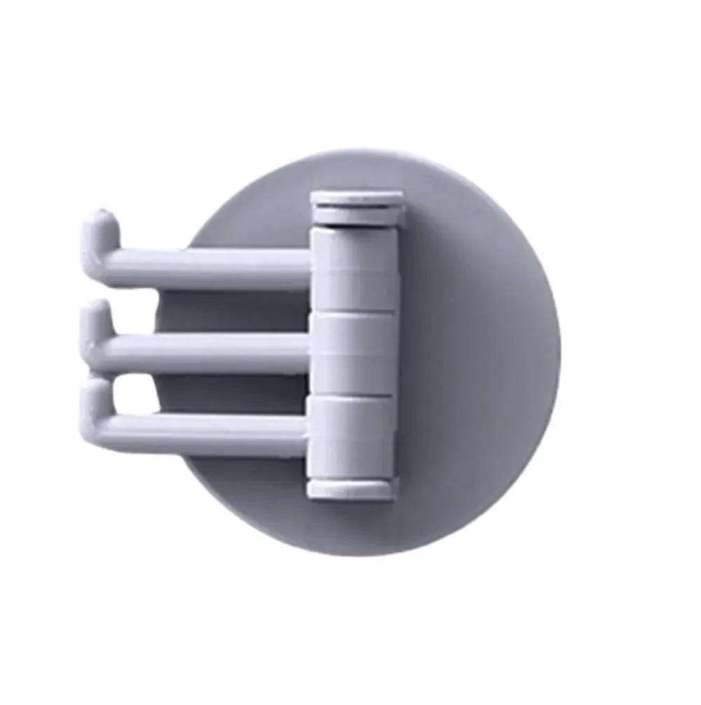 1/2/3pcs 3 Forked Kitchen Bathroom Rotating Storage Hook Non Drilling Strong Bearing Rod Hook Multi Functional Rotating Hook