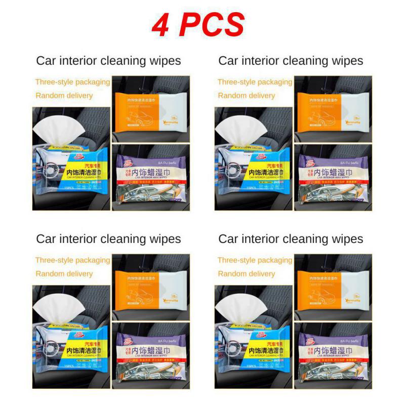 1~8 DB 15 Törlőkendő Autóhoz Gyengéd Multifunkcionális Autóbelső Kiegészítők Belsőtér Tisztító Törlőkendő Univerzális Felület Por Eltávolítás