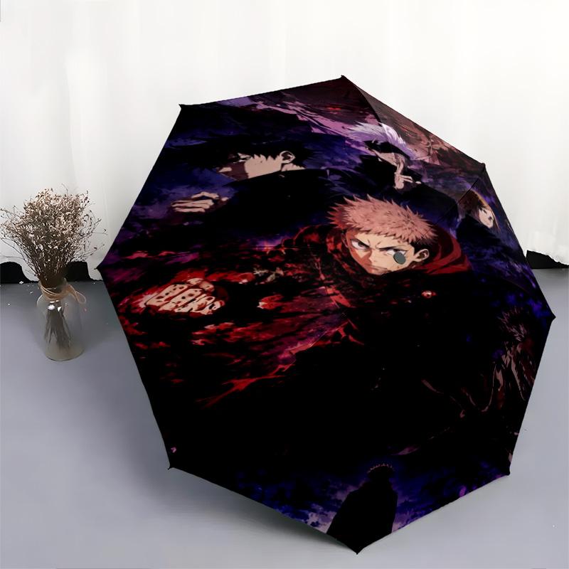 1PC Jujutsu Kaisen: Curse Battle Automatic Umbrella - Suitable Travel Outdoor Portable Umbrella Birthday Gift Daily Essentials