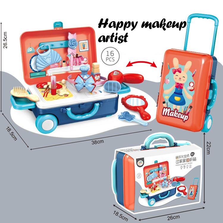 Children'S Simulation Play House Kitchen Toys Girls Beauty Portable Tools Utensils Tableware Trolley Case Doctors Medical Kit