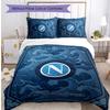 Set Lenzuola 3 Pezzi Stampato Napoli FC Traspirante Copripiumino con Federe Biancheria da Letto Decorativa per Camera da Letto Casa
