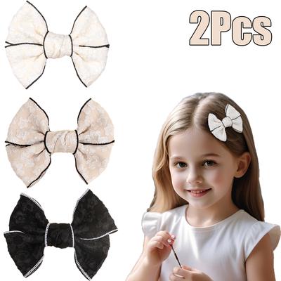 2 Pezzi 100% Cotone Fiore Fiocco Fermaglio per Capelli Tessuto Morbido Stampato Accessorio per Capelli per Donne e Ragazze Bambini Accessori per Uso Quotidiano Copricapo