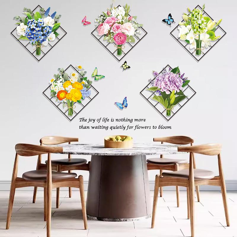 

Коллаж зеленые растения свежий ротанг подвеска декоративные наклейки на стену пейзаж плоский простой симуляция цветы маленькие свежие растения 60*90